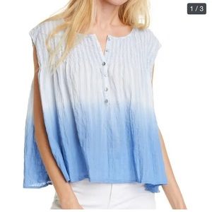 Free People Women Little Bit Of Something Top Blue